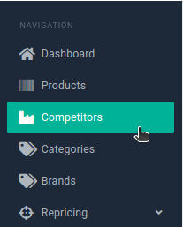 NetRadar.io menu with Competitors selected