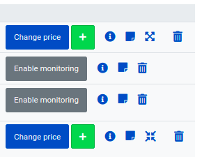 Product list with Enable monitoring buttons next to products that are not yet monitored