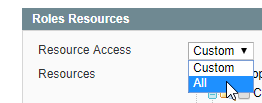 Resource Access set to All