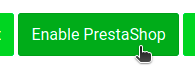 The Enable PrestaShop button in NetRadar.io