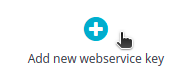 The Add new webservice key button in PrestaShop