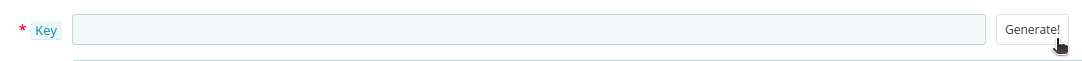 The Key field with the Generate! button next to it