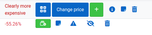 Green variant button next to a competitor