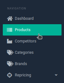 NetRadar.io menu with Products selected