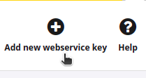 The Add new webservice key button in thirty bees