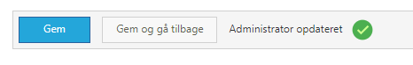 Confirmation message Administrator opdateret in Wannafind