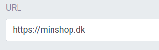 URL field with https://minshop.dk entered